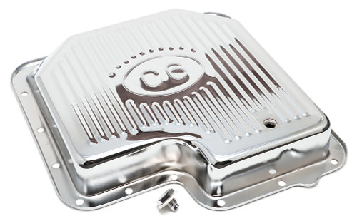 Ford C-6- Chrome Transmission Pan; Stock Capacity; Stock Depth; Finned Bottom | 5189125